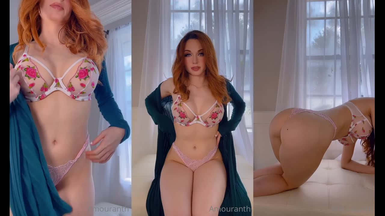 Amouranth Sheer Flower Lingerie Teasing Onlyfans Leaked Onlyfans Porn Video